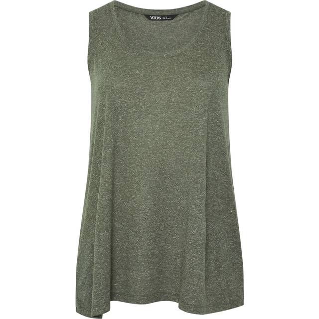 Yours Curve Khaki Green Linen Vest Top, Women's Curve & Plus Size, Yours - 30-32