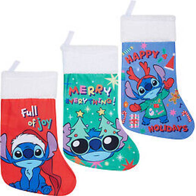 Disney stitch christmas stocking pack of 3 sack santa home decor bag gift
