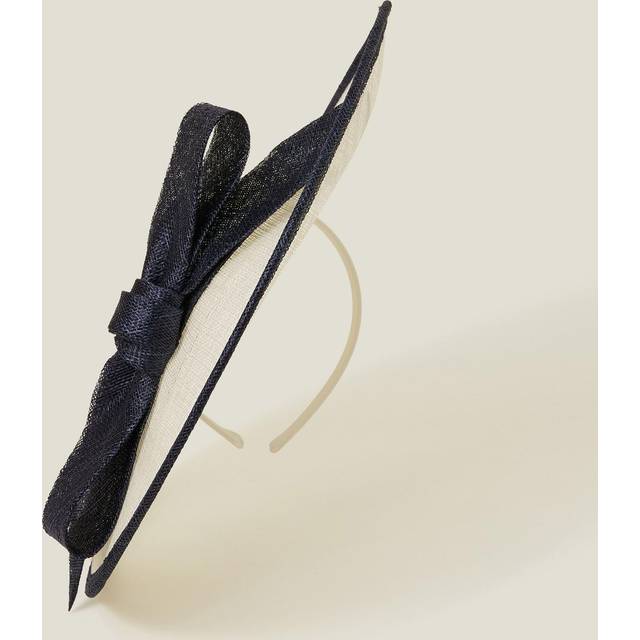 Womens Two Tone Bow Disc Fascinator - Black - One Size