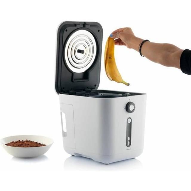InnovaGoods® 3 liters elektrisk kökskompost, idealisk för återvinning av organiskt avfall, luktfri självrengörande soptunna, elektrisk kompost med Non-Stick-beläggning.