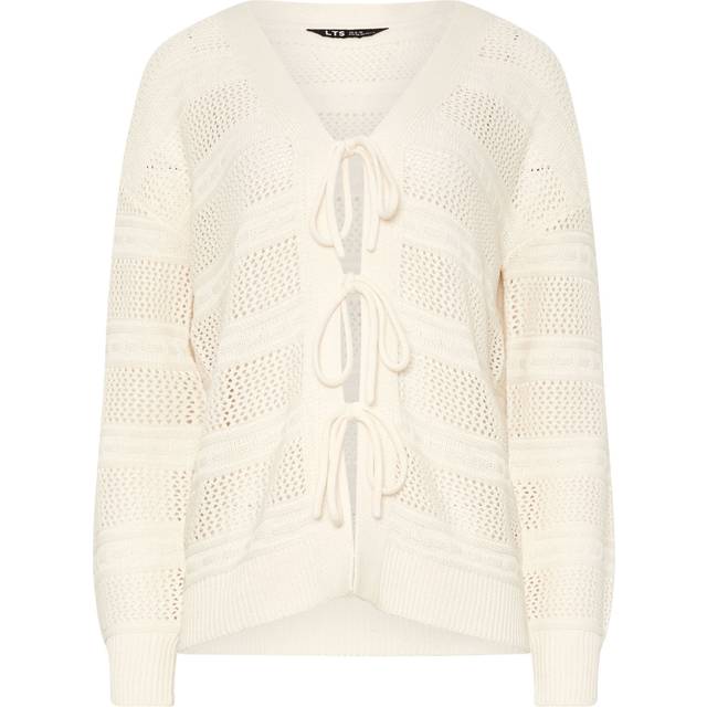 Lts Tall Ivory White Knit Tie Front Cardigan 18-20 Lts | Tall Women's Cardigans