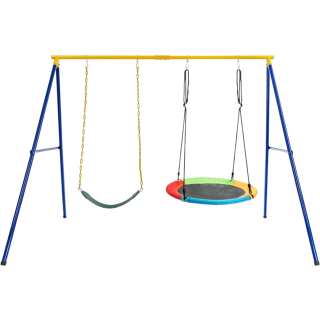 Kids Outdoor Swing Set with 2 Swings