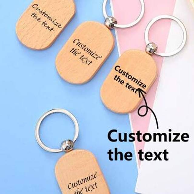 SHEIN 1-12Pcs Round Love Shield Square Wooden Key Ring Blank Key Chain For Diy Key Craft Supplies Pendant Hanging Decoration For Handbag Purse Mobile,Blank