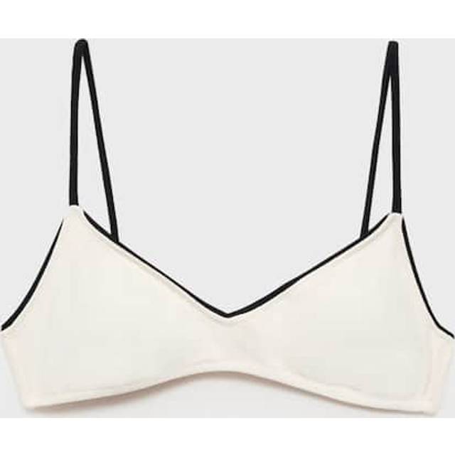 Mango Faro Triangular Bikini Top, White