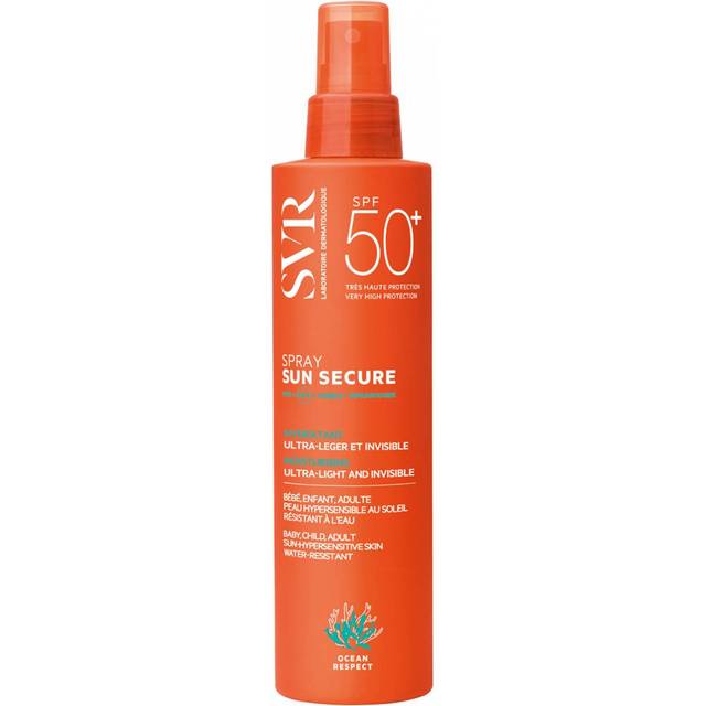 SVR SUN SECURE Face & Body SPF 50+ Ultra-Light Sun Spray for Hypersensitive Skin, Water-Resistant, Reef-Safe, All Ages, 200ml