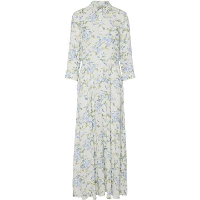 Y.A.S - Kjole - Savanna Long Shirt Dress S. - Star White/sumelli