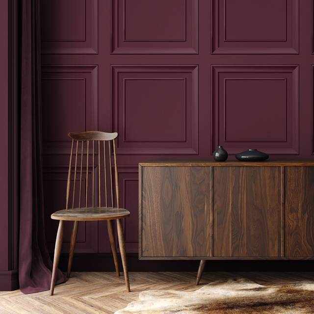 Fine Decor Decorative Panel Wallpaper - Mulberry - Dark Red