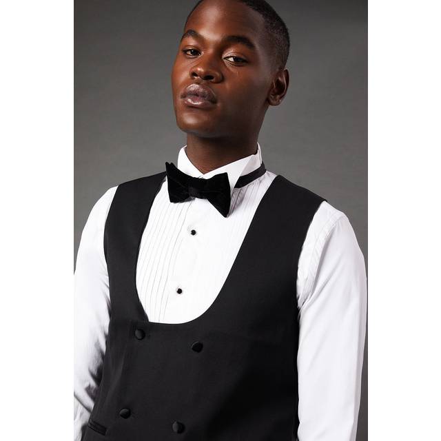 Mens Black Slim Fit Tuxedo Suit Waistcoat - XL