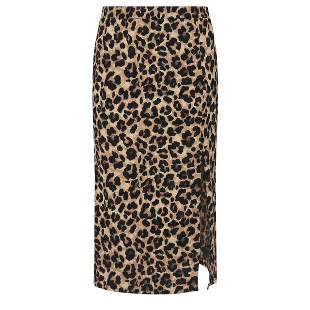 Yours Curve Natural Brown Textured Leopard Print Maxi Skirt, Women's Curve & Plus Size, Yours - 22-24