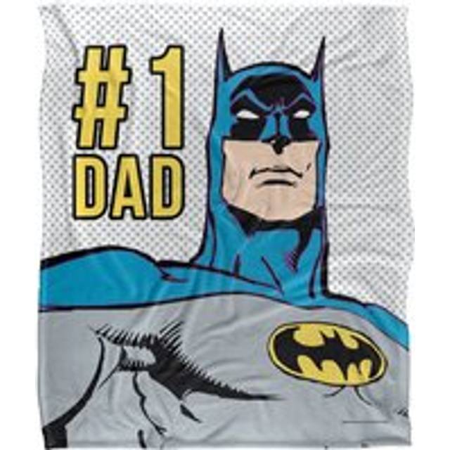 Batman Blanket, 152x127 cm Batman No.1 Dad Silky Touch Super Soft Throw Blanket - White - One Size
