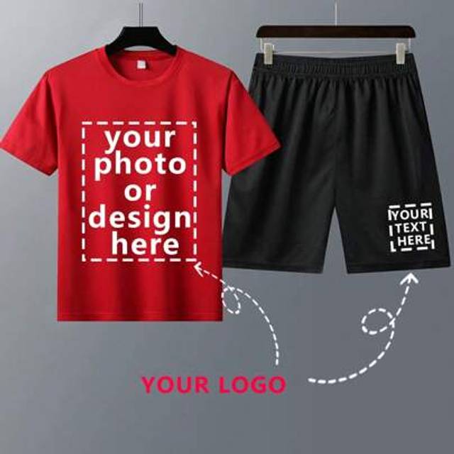 SHEIN Customized Text Or Graphics, Fast Delivery, Boys&#39; Sports Top & Shorts Set, Children Sports Outfit
