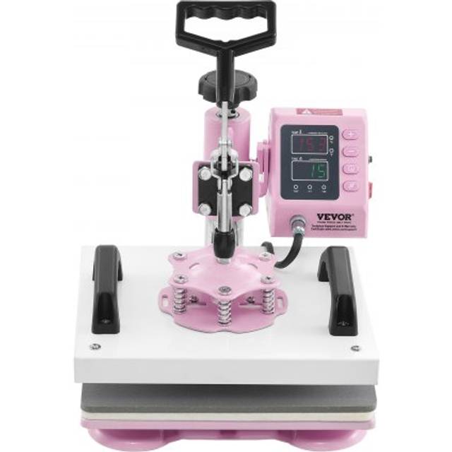 VEVOR W&#xE4;rmepresse Hutpresse Hitzepresse T-Shirts Rosa Transferpresse 30x25cm