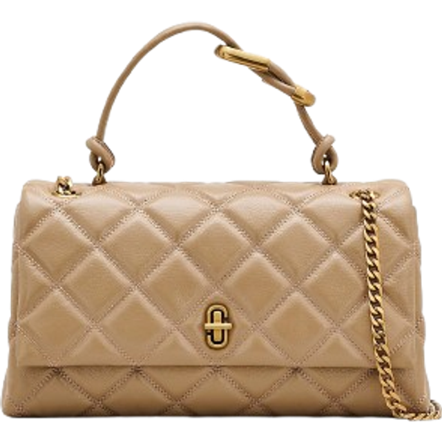 MARC JACOBS Marc Jacobs The Quilted Dual Convertible Shoulder Bag in Camel