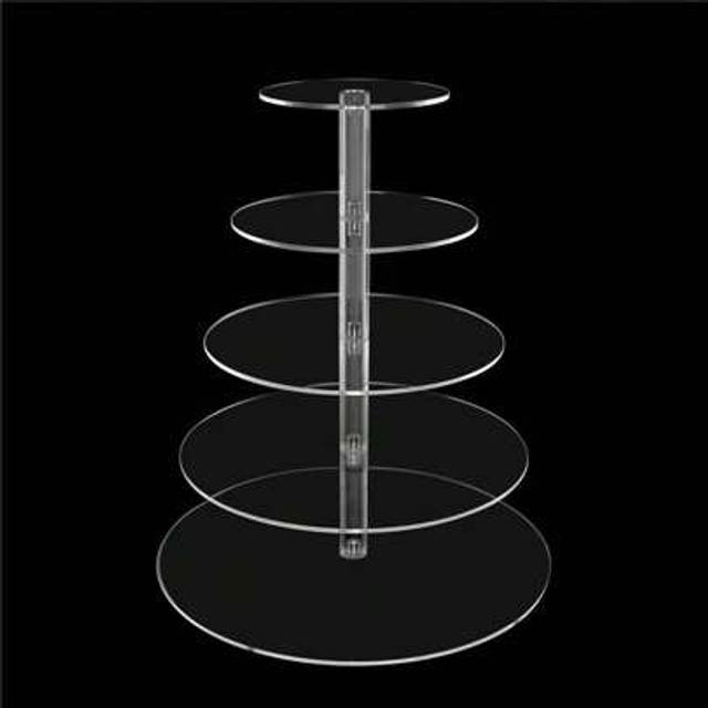 SHEIN Cupcake Stand Acrylic Round Cake Stand For Wedding Party With 4mm Thickness (5 Tier)