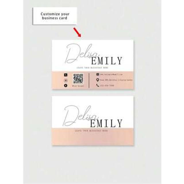 SHEIN 200/500/1000/2000 Sheets Customized Double-Sided Business Cards, Personalized Business Card Printing, Customized Logos, Small Business Cards, Personal