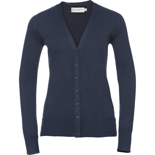 (XXS, French Navy) Russell Collection Womens/Ladies Knitted Cardigan