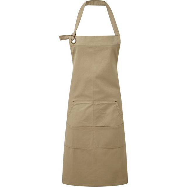 (One Size, Khaki) Premier Calibre Heavy Canvas Pocket Apron