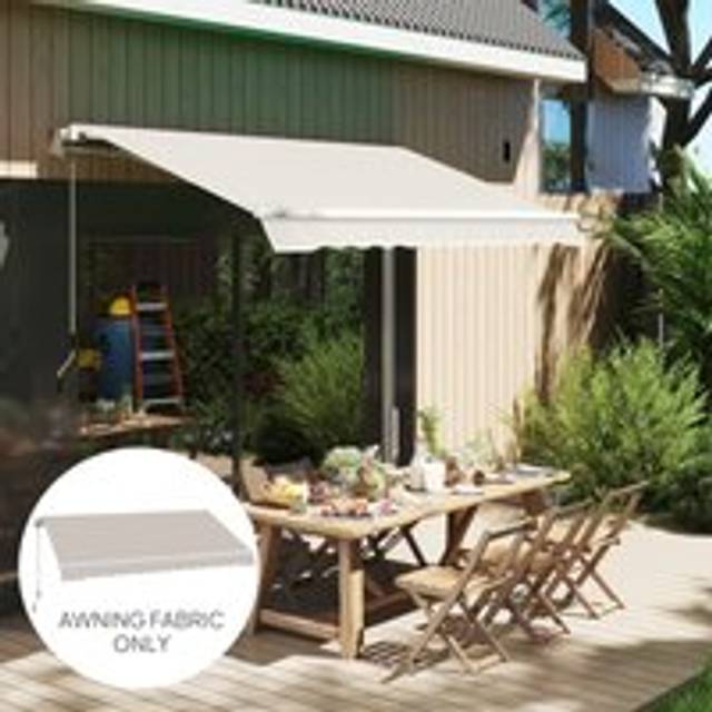 Outsunny Cream White Awning Replacement Canopy 3 x 2.5 m - 0.2 x 250 x 282cm