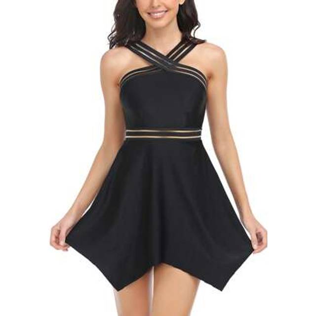 SHEIN Mother Daughter Swimsuits, Sleeveless V Neck Matching Family Bathing Suits For Women Girls