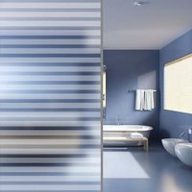 Frosted Privacy Window Film Adhesive Stripes 0.9x100 m - White - One Size