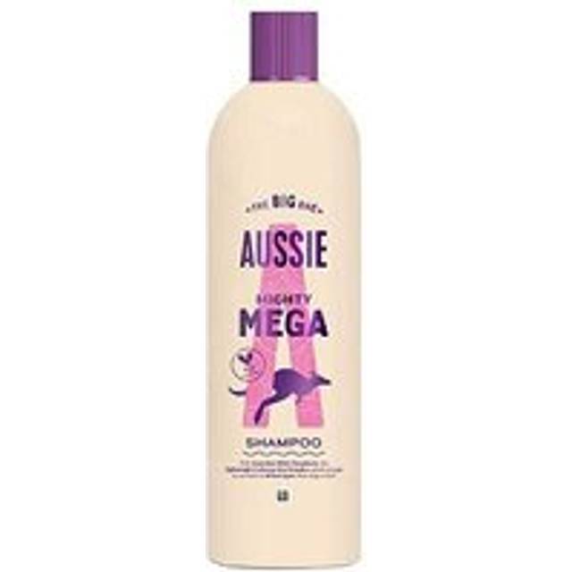 Aussie Mighty Mega Shampoo 400ml. Gently Cleansing Shampoo for Soft and Shiny Hair. Infused with Australian White Strawberry