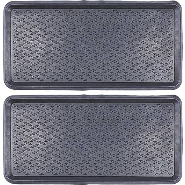 65 Heavy Duty Rubber Boot Tray - 80 x 40cm - Black (80cm W X 40cm L X 3cm H)