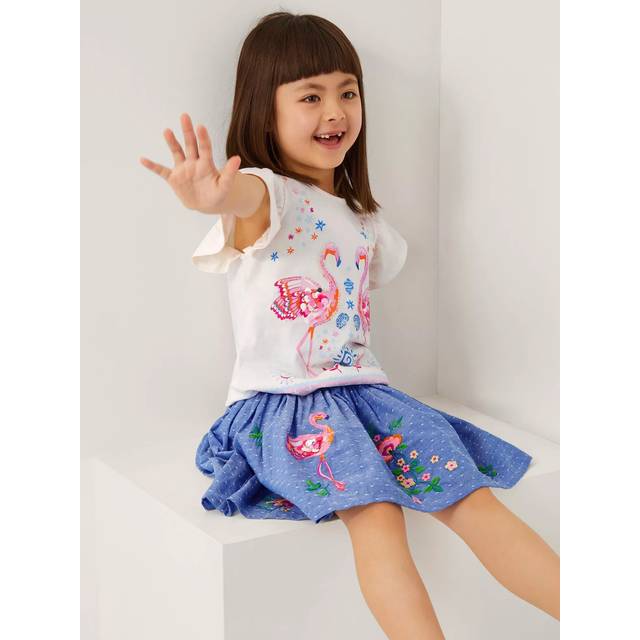 Monsoon Kids' Frilly Sequin T-Shirt, Blue