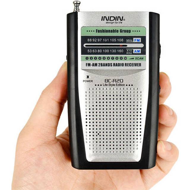 Pocket Manual Multi-function Dual Band AM FM Receiver Antenna Radio