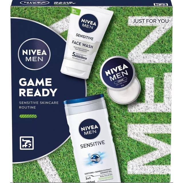 MEN Game Ready Gift Set (3 Products), Men's Skincare Gift Set with Shower Gel, Face Wash, and Moisturising Creme, Perfect as Christmas or Birthday