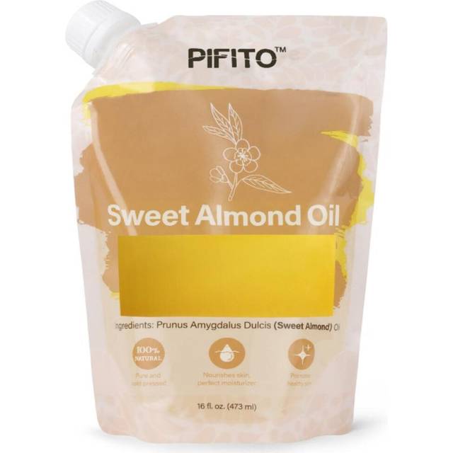 Pifito Sweet Almond Oil (16 oz) for Soap Making  Premium 100% Pure and Natural Carrier Oil for Essential Oils  Skin Care  Hair and Body Oil  Moisturiz