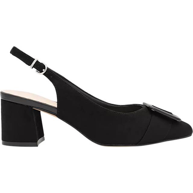 Paradox London Fiona Wide Fit Pointed Heeled Slingbacks, Black