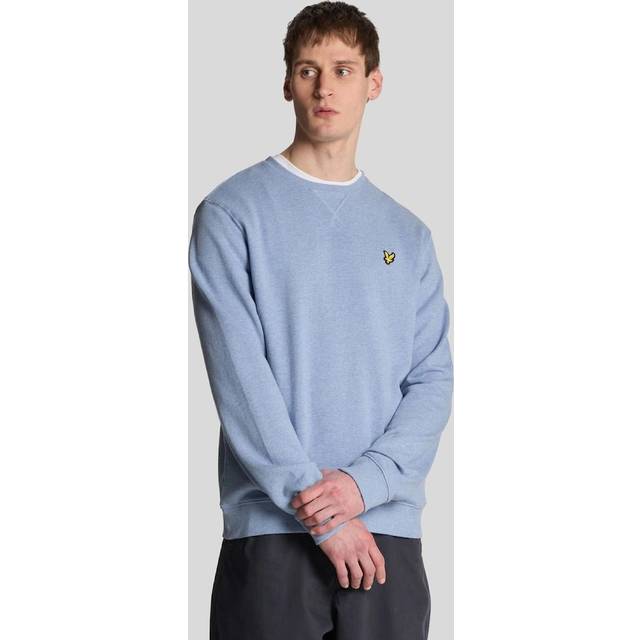 Lyle & Scott, Sweatshirts & Hoodies, Herr, M, Mellanskikt Heathered Crew Neck Sweatshirt - blue (M)