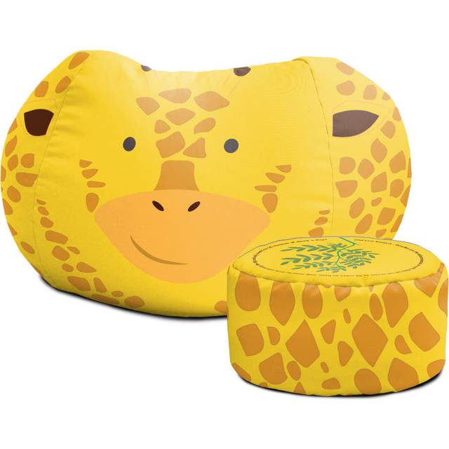 Printed Animal Medium Beanbag And Footstool Bundle - Multicolour (Medium)