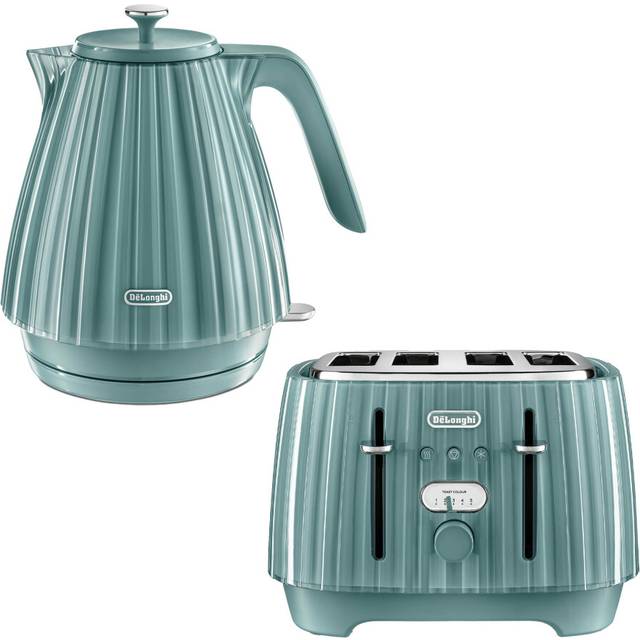 De'Longhi DLPK8 Ballerina Green 1.7L Kettle with 4 Slice Toaster - 4 Slice & 1.7L