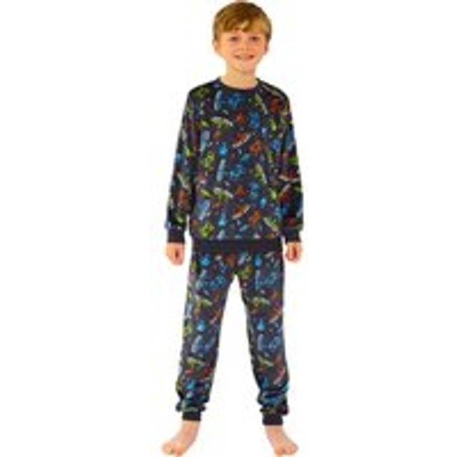 Boys Soft Touch Velour Gaming Pyjamas - Black - 11-12 Years