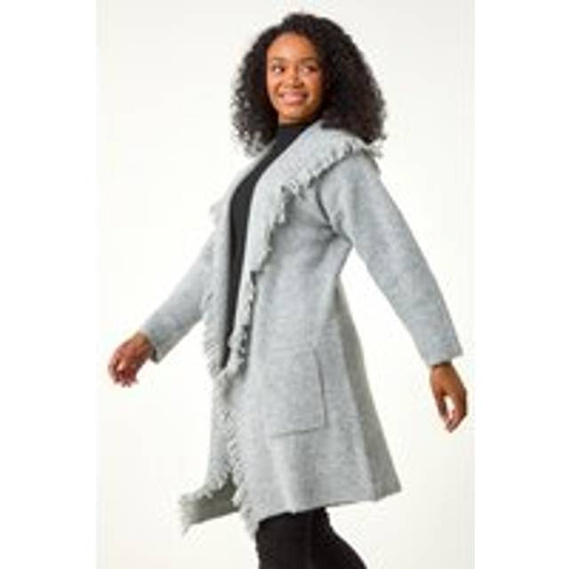 Tassel Pocket Detail Cardigan - Grey - 14