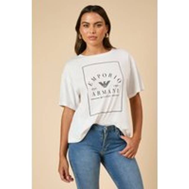 Womens S/Sleeve Crew Neck T-Shirt Optical White - Tan - M