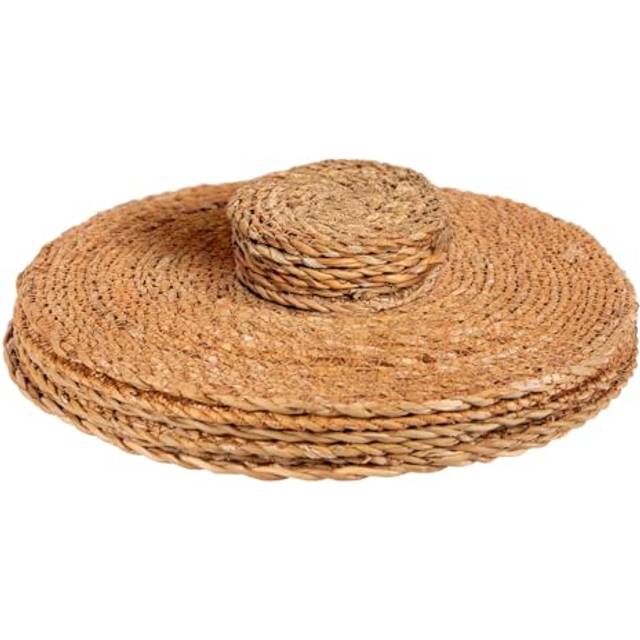 12pc Woven Typha Placemats & Coasters Set
