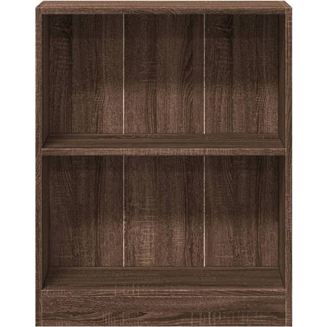 athema Bookcase - Brown Oak ((2 Shelves) 76cmH x 60cmW x 24cmD)