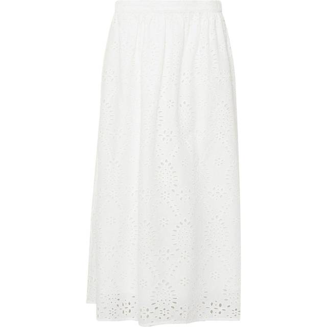 M&Co White Cotton Broderie Midi Skirt 20 M&Co Womens