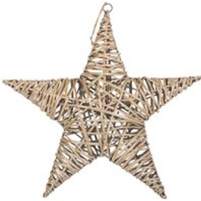 Large Antique Wash Woven Wicker Star