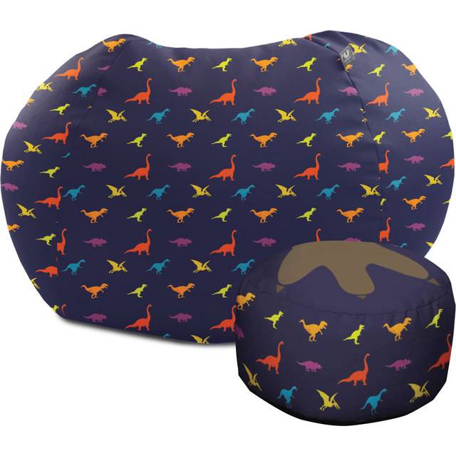 Printed Medium Beanbag And Footstool Bundle - Multicolour (Medium)