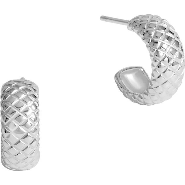 Simply Silver Simply Silver Sterling Silver 925 Polished Snake Textured Hoop Earrings