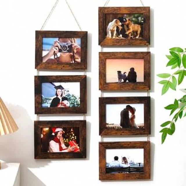 SHEIN 1pc-4/3/2pcs Wall Hanging Photo Frame Set - Fit 6inch Photos - Home Decor Aesthetic - Best Choice For Halloween Family Photos Gifts Birthday Graduatio