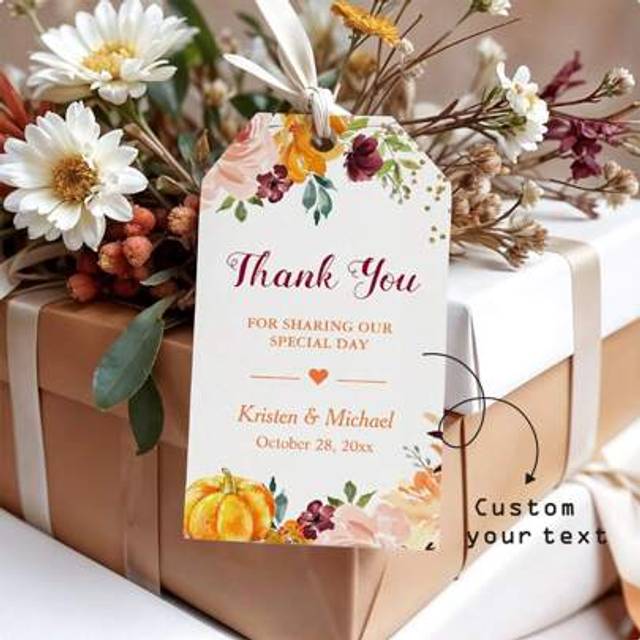 SHEIN 100pcs Custom Delicate Wedding Welcome Gift Tags Emerald Greenery Wedding Welcome Gift Tags Custom Wedding Favor Tags, Custom Personalized Thank You G