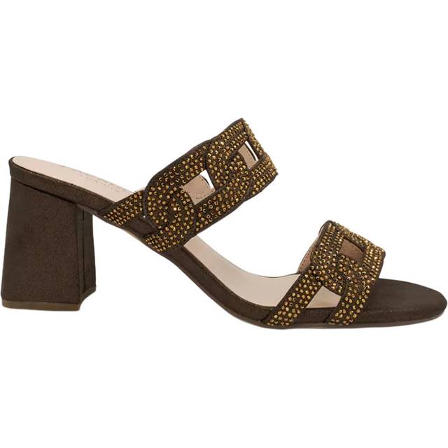 Paradox London Megaera Diamante Heeled Mule Sandals