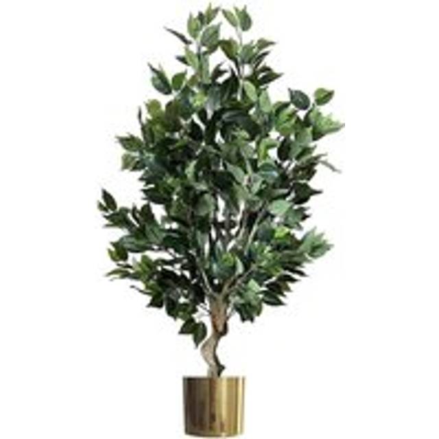 Leaf Artificial 100Cm Premium Artificial Ficus Twist Tree Gold Planter