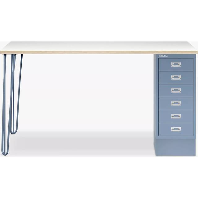 Bisley MultiDesk Ply Wood Home Office Desk with 6 Drawers, 140cm