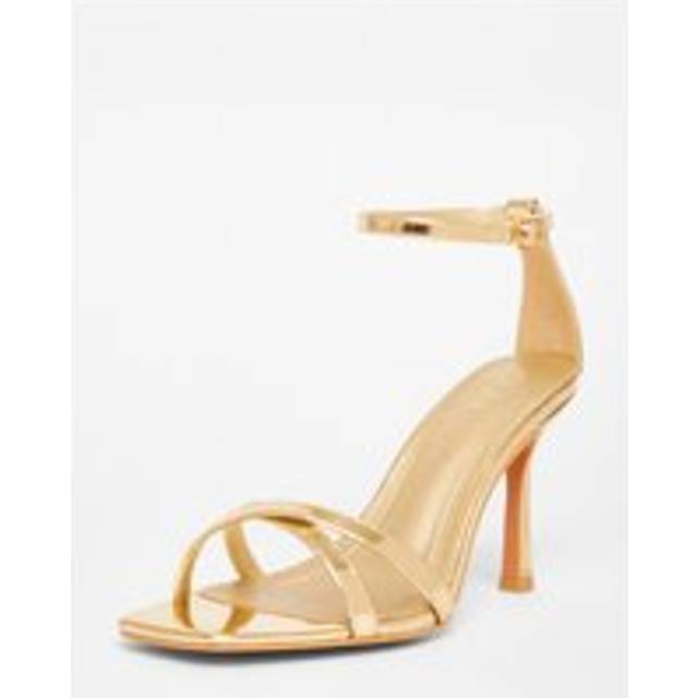 Womens Gold Wide Fit Barely There Heels - Metallics - 3