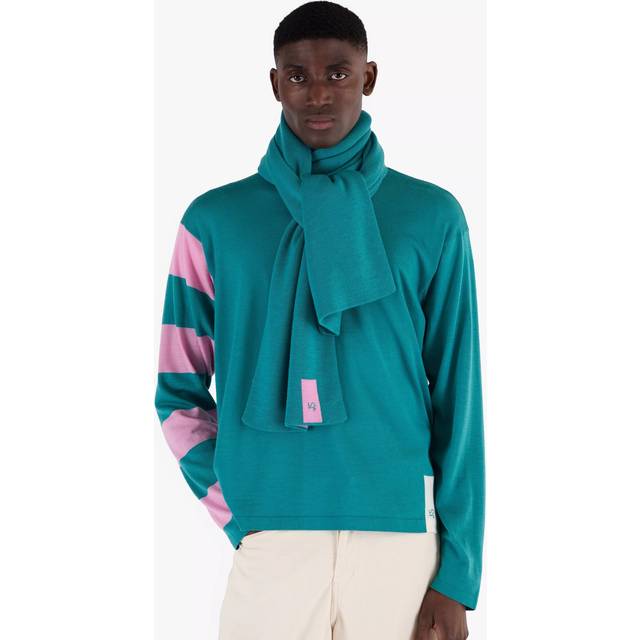 John Smedley Scarf, Ocean Teal/Rose